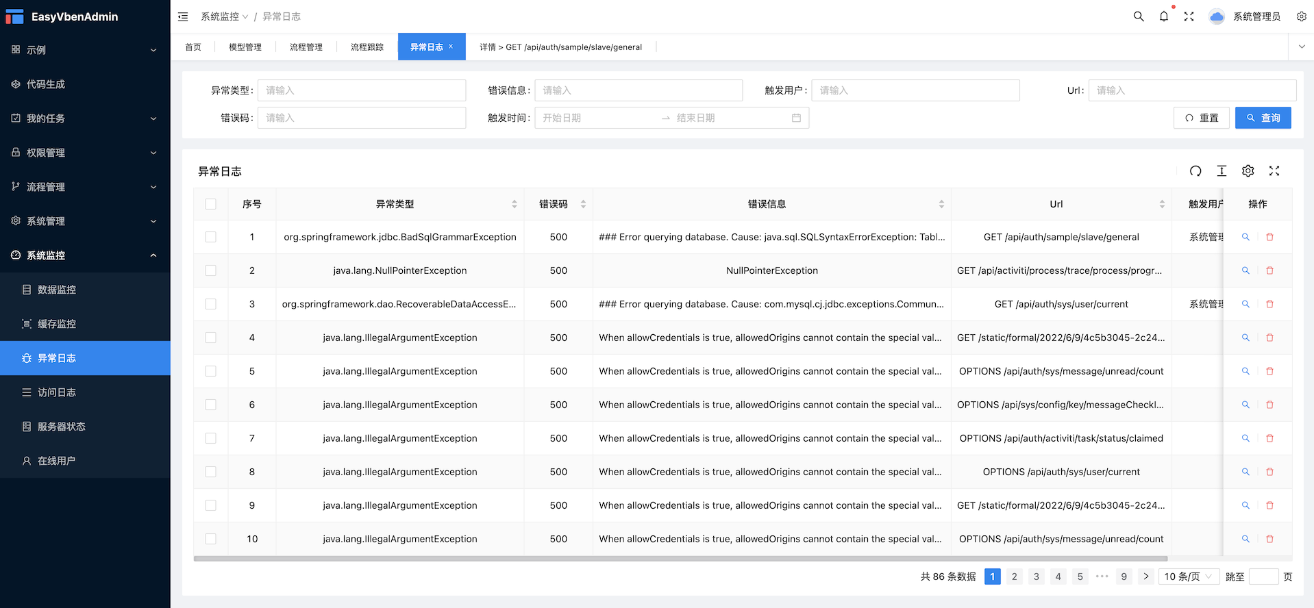 列表页